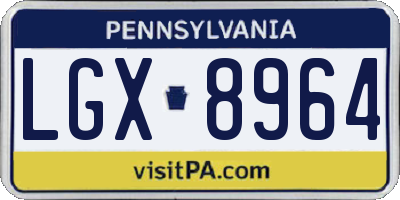 PA license plate LGX8964