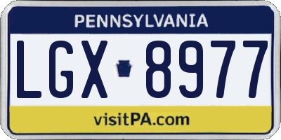 PA license plate LGX8977