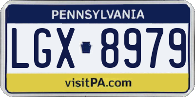 PA license plate LGX8979