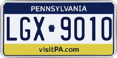 PA license plate LGX9010