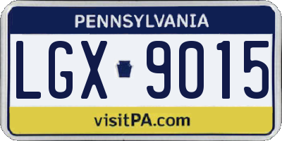 PA license plate LGX9015
