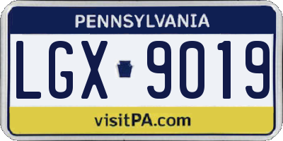 PA license plate LGX9019