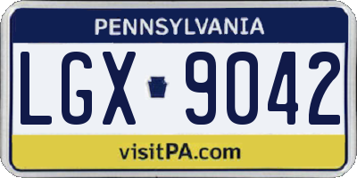 PA license plate LGX9042