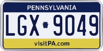 PA license plate LGX9049