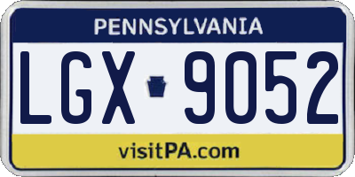 PA license plate LGX9052