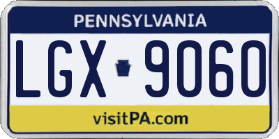 PA license plate LGX9060