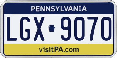 PA license plate LGX9070
