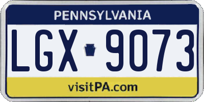PA license plate LGX9073
