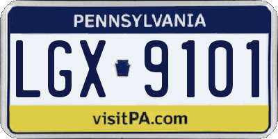 PA license plate LGX9101