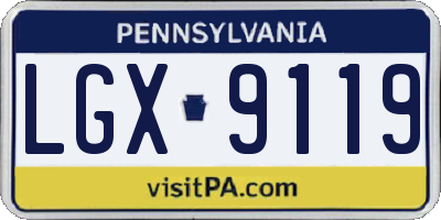 PA license plate LGX9119