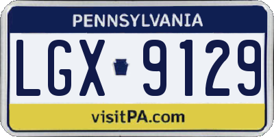 PA license plate LGX9129