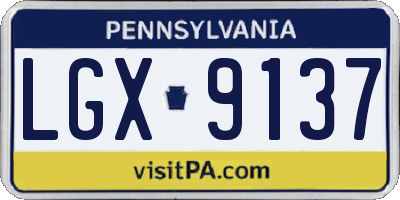 PA license plate LGX9137