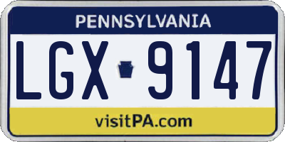 PA license plate LGX9147