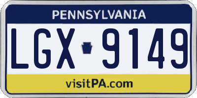 PA license plate LGX9149