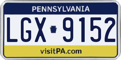 PA license plate LGX9152