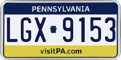 PA license plate LGX9153
