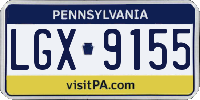 PA license plate LGX9155