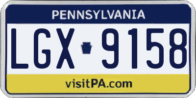 PA license plate LGX9158