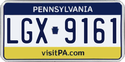 PA license plate LGX9161