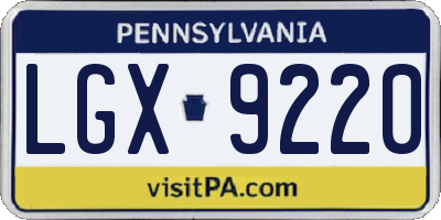 PA license plate LGX9220