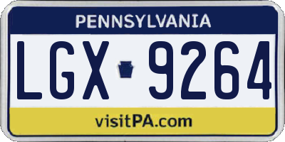 PA license plate LGX9264