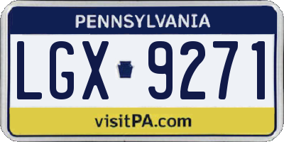 PA license plate LGX9271