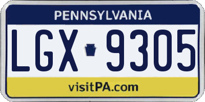 PA license plate LGX9305