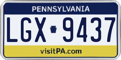 PA license plate LGX9437