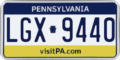 PA license plate LGX9440
