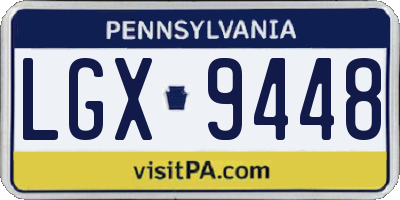 PA license plate LGX9448