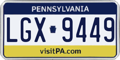 PA license plate LGX9449