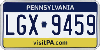 PA license plate LGX9459