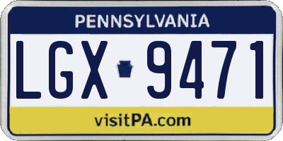 PA license plate LGX9471