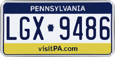 PA license plate LGX9486