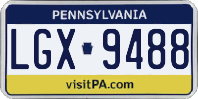 PA license plate LGX9488