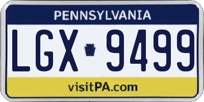 PA license plate LGX9499