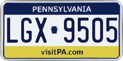 PA license plate LGX9505