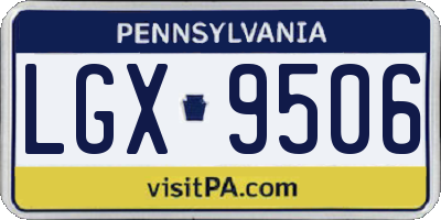 PA license plate LGX9506