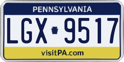 PA license plate LGX9517