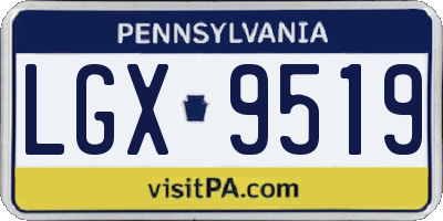 PA license plate LGX9519