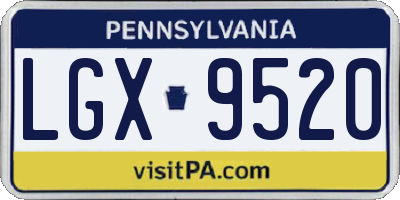 PA license plate LGX9520