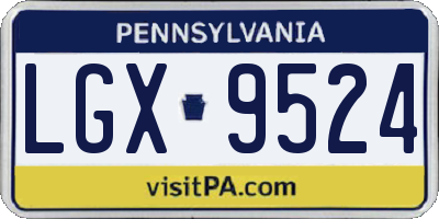 PA license plate LGX9524