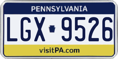 PA license plate LGX9526