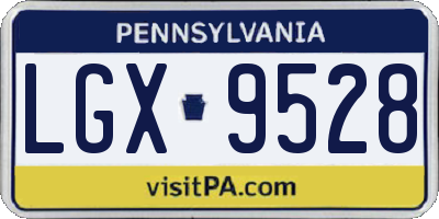 PA license plate LGX9528