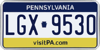 PA license plate LGX9530