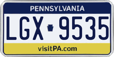 PA license plate LGX9535