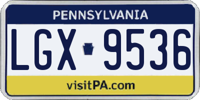PA license plate LGX9536