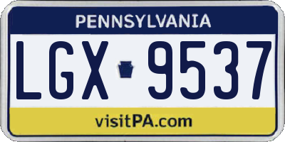PA license plate LGX9537