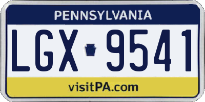 PA license plate LGX9541