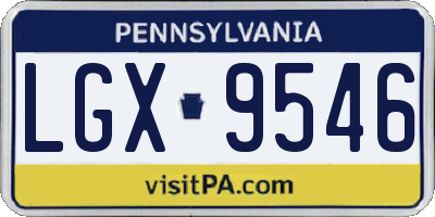 PA license plate LGX9546